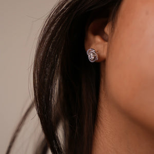 Diamond Square Maze Stud Earrings