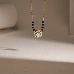 Halo Solitaire Diamond Mangalsutra Pendant