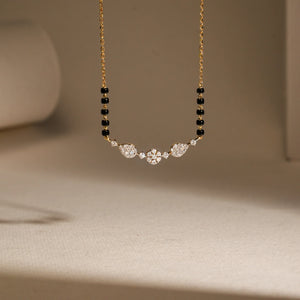 Bloom Motif Diamond Mangalsutra Pendant