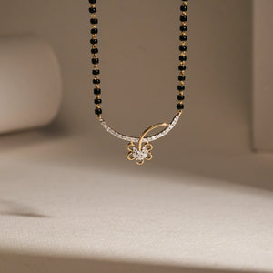 Golden Bloom Minimal Diamond Mangalsutra