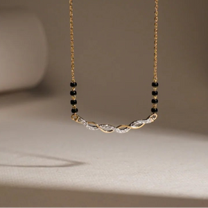 Gold Knot Diamond Mangalsutra Necklace