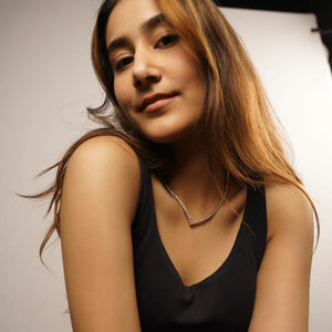 Diamond V-Line Choker Necklace