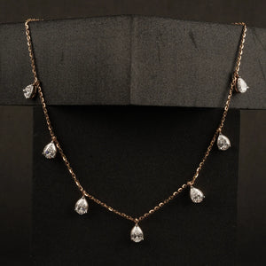 Pear-Cut Diamond Drop Necklace