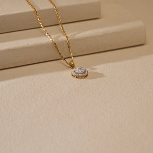 Round Halo Diamond Pendant Necklace