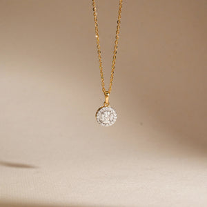 Round Halo Diamond Pendant Necklace