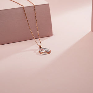 Floating Spark Diamond Locket Necklace