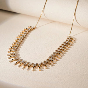 Falling Petals Statement Diamond Necklace