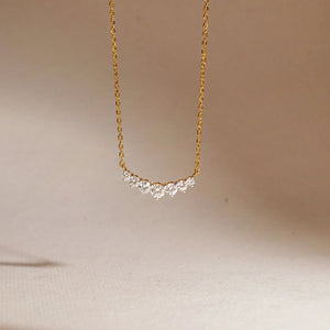 Cascading Cluster Diamond Pendant Necklace