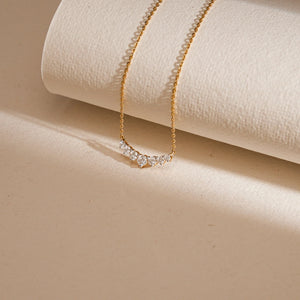 Cascading Cluster Diamond Pendant Necklace