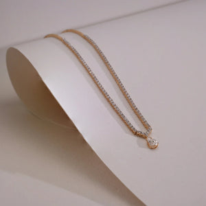 Pear Gleam Statement Diamond Necklace
