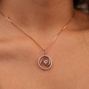 Circular Swirl Diamond Pendant