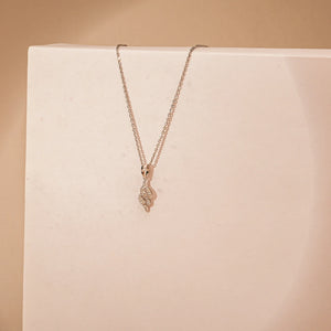 Delicate Diamond Leaf Pendant Necklace