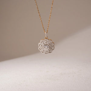 Vintage Rosette Diamond Bloom Necklace