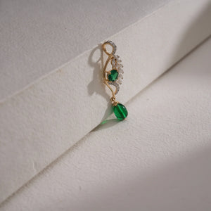 Emerald Cascade Leaf Diamond Pendant
