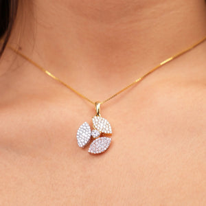 Tri-Tone Bloom Diamond Pendant