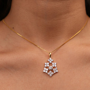 Snowflake Charm Diamond Pendant