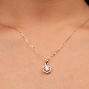 Radiant Halo Diamond Pendant