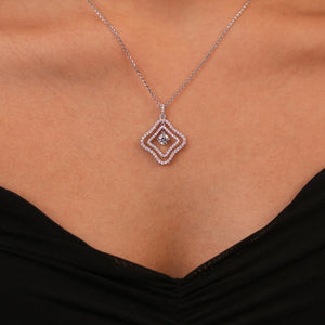 Dual Frame Diamond Pendant Necklace