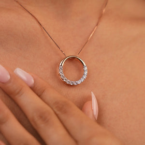 Half Moon Circular Diamond Pendant