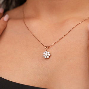 Floral Effect Diamond Pendant