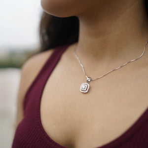 Modern Square Diamond Pendant