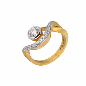 Arched Halo Solitaire Diamond Ring