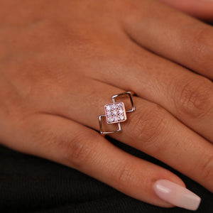 Framed Facets Diamond Ring