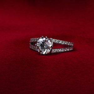 Split Shank Solitaire Diamond Ring