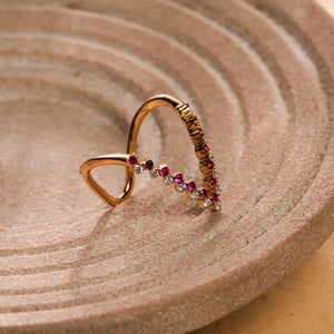 Crimson Trail Diamond Vanki Ring