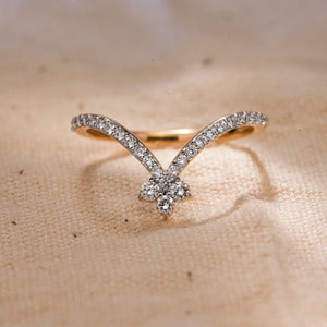 Open Bloom Leaflet Diamond Ring