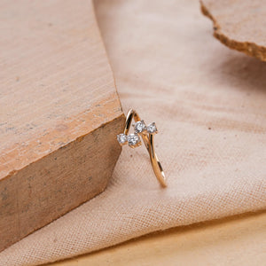 Criss-Cross Diamond Accent Gold Ring