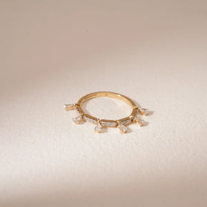 Sparkling Fringe Band Diamond Ring