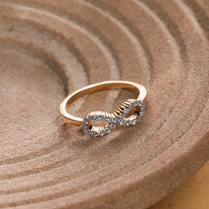 Twisted Loop Infinity Diamond Ring