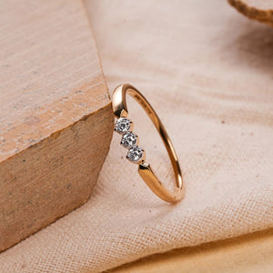 Sleek Row-Set Diamond Ring