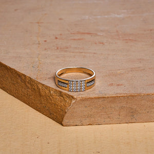 Bold Block Mens Diamond Ring