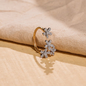Bloom Crest Diamond Cluster Ring