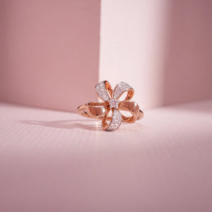 Diamond Ribbon Bow Statement Ring