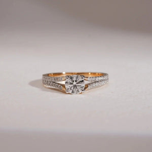 Sculpted Shank Solitaire Engagement Ring