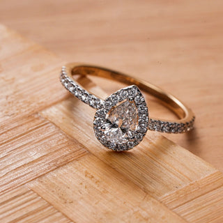 Teardrop Halo Crown Diamond Ring1