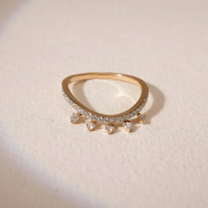 Dainty Drape Diamond Drop Ring