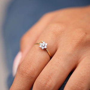 Floral Charm Diamond Ring