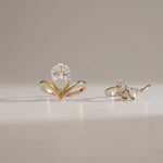 Blooming Teardrop Diamond Gold Ring