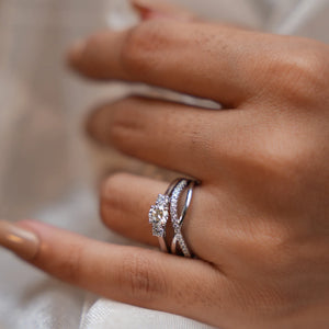 Infinity Diamond Engagement Ring Pair