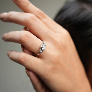 Asymmetrical Three-Stone Diamond Engagement Ring - Main Image