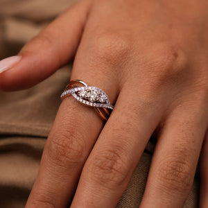 Triple Diamond Engagement Ring