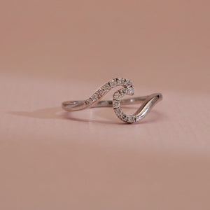 Curved Elegance Diamond Wave Ring