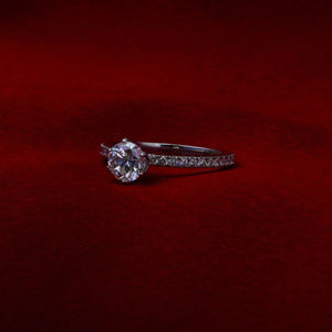 Radiant Line Solitaire Diamond Ring