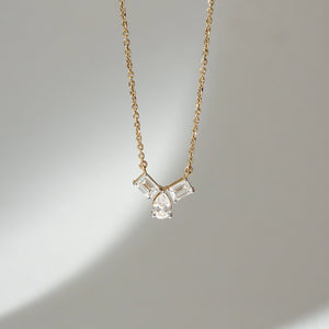 Graceful Trio Drop Diamond Necklace