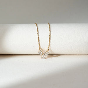 Graceful Trio Drop Diamond Necklace