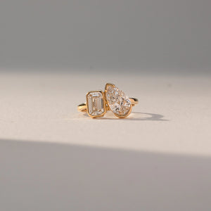 Dual Stone Love Diamond Ring